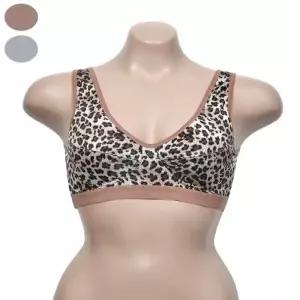 부드럽고 청량한 인견 호피패턴 런닝형 A컵 스포츠브라