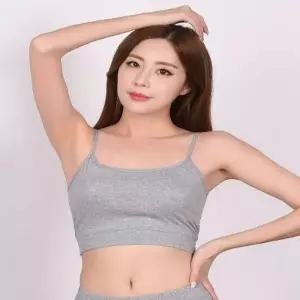 면스판 캡탈부착 일자 스포츠브라