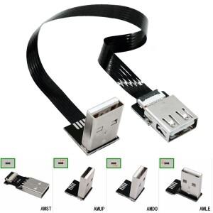 5CM-100cm USB 업 앵글  A 표준 남성-남성여성 FFC FPV 평면 얇은 유연한 케이블 FPC 10CM