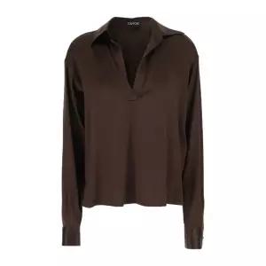 브이넥 와이드 포인티드 칼라 실크 블라우스 TS2144 FAX881ECD