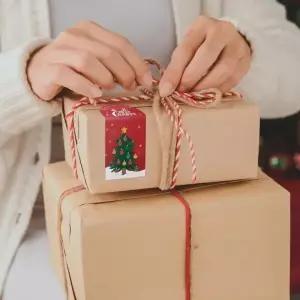 ( )크리스마스 선물 포장용 상자 밀봉 스티커 10매