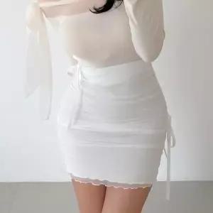 [하프클럽/]여자 시스루 레이어드 사이드 스트랩 미니 스커트