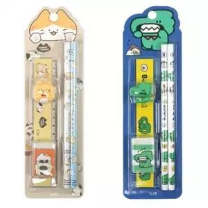 ( )크리스마스선물 핑크풋 캐릭터 피규어 학용품 필기구 문구 세트 5P 랜덤