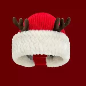 사슴뿔 크리스마스 니트 겨울 크리스마스 니트 산타 패션 털 루돌프 모자