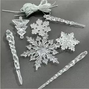 (색상 GS003238 고드름오너먼트 B세트24P)이거찜 크리스마스 겨울 분위기 고드름 오너먼트 세트24p트리 장