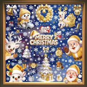 BQ6 크리스마스 윈도우 스티커 눈꽃 창문 꾸미기 시트지 인테리어소품