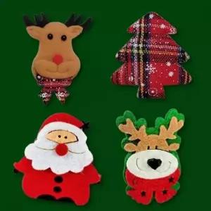 크리스마스 트리 산타 루돌프 브로치 뱃지 소품 선물