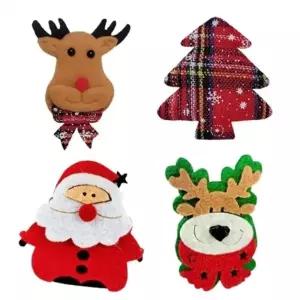 크리스마스 브로치 뱃지 트리 산타 루돌프 코사지