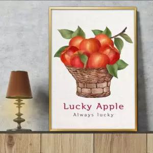 풍수인테리어 사과그림 액자 A3 3APP1 풍수그림 돈들어오는 부자되는그림