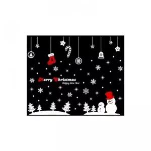 ( )FWP 크리스마스 유리창 스티커 트리 창문 대형 시트지 눈사람과 모빌