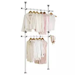 2단행거 2007호 파이프 행거봉 옷걸이수납 벽행거 옷