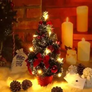 크리스마스 미니화분트리 레드 아담한 인테리어 꾸미기 조명 친구 선물 카페