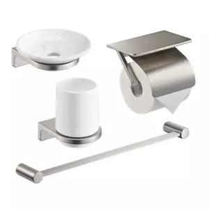 4종 욕실 베이직액세서리 용품 나이스 세트 사틴 칫솔꽂이