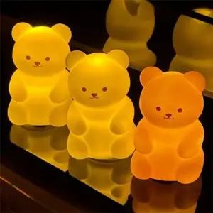 ( )미니무드등 미니베어 인테리어 조명 2개 무드등 led 소품 크리스마스장식 조명 인테리어 침실 미니 무선