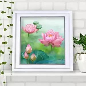 연꽃그림 연꽃그림액자 풍수그림 돈들어오는 꽃그림 30W액자7 풍수인테리어