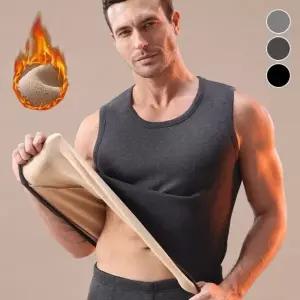 남성 겨울 따뜻한 기모런닝 슬림핏 민소매셔츠 방한나시