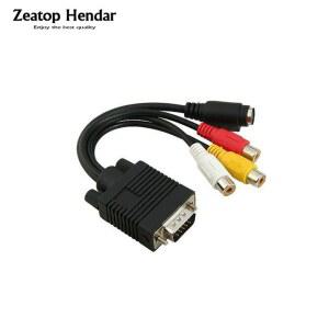 TV AV 컨버터 케이블 어댑터, VGA to 3 RCA D-Sub VGA SVGA to S-비디오 3 RCA, M/F 커넥터, 1