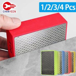 1/2/3/4Pcs 다이아몬드 핸드 폴리싱 패드 타일 유리 연마 그라인딩 블록 패드 스톤 대리석 세라믹 샌딩 디스크 폴리 셔 도구