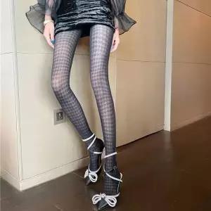 [다잇템] 여자 격자 비침 하운드투스 팬티 패턴 스타킹