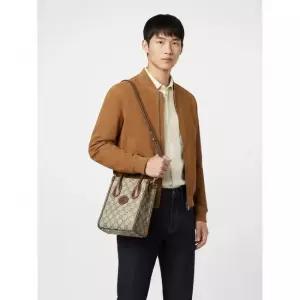 남성 인트로킹 G 미니 베이지에보니브라운 토트백 671623 92TCG 8563