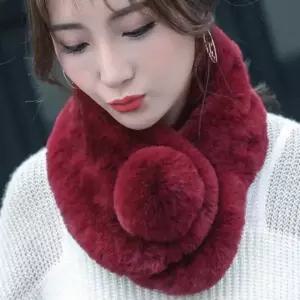 겨울 방한 보온 털 머플러 여성 방울 자석 퍼 목도리