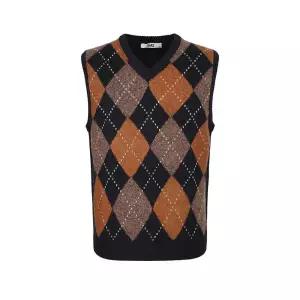 [롯데백화점]닥스 [베스트-선물포장가능]DLW1SWVE104N1BJ 25 FW 신상품 순모 아가일 브이넥 조끼