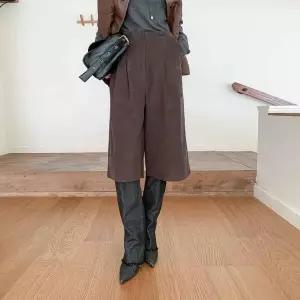 |KHP9229|여성용 코튼 코듀로이 핀턱 7부 버뮤다 팬츠