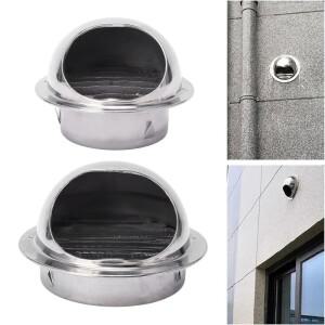 4PCS 100mm 스테인레스 스틸 벤트 캡 방수 외부 벽 공기 배출구 그릴 라운드 난방 냉각 커버 파이프 라인