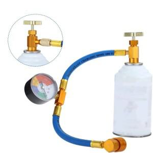 프레온 r134a 자동차 에어컨 리필 호스 키트 저압 밸브 코어 실린더 냉매 도구