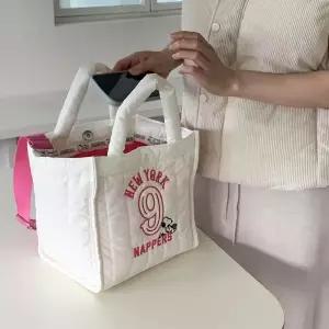 |KHB410F|여성용 일상 캐릭터 자수 미니 도트 퀼팅 가방