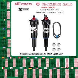 XFUSION O2 PRO RLRLR 산악 자전거 리어 쇼크 업소버 트러니언아이 수동원격 제어 축 185 190 225