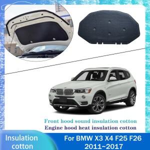 BMW 호환 X3 X4 F25 F26 2011  자동차 프론트 후드 엔진 사운드 단열 코튼 패드 방음 매트 커버 Accessorie