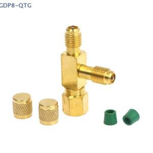 1세트 T형 14인치 SAE 밸브 코어 티 어댑터 에어컨 및 냉동 장비용 액체 주입 도구