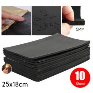 10 시트 5mm 자동차 방음 데드너 폼 자체 접착 인테리어 단열 코튼 매트 25x18cm