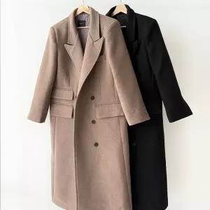 [다잇템] 여성 카라넥 FW 오버랩 페이크포켓 홀리데이 롱코트