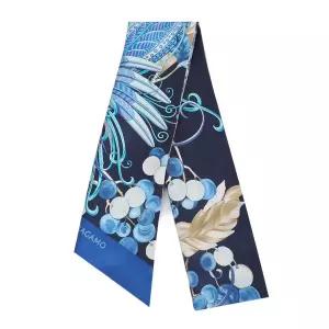 페라가모 여성 애니멀 프린트 방도 스카프 32-0972 MARINE BLUE 780205