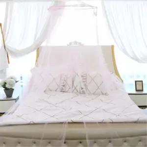 신혼 침실꾸미기 화이트 캐노피모기장 아기자기 촘촘한짜임 침대커튼