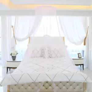 촘촘한 그물망 공주풍 핑크색 캐노피 심플방충망 침실소품 침대커튼