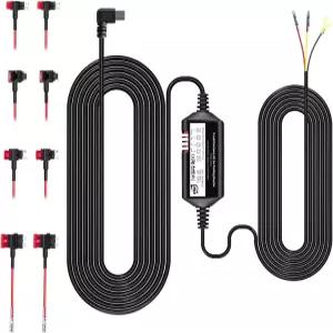 YKT 대시캠 하드와이어 키트 레이더 탐지기용 12피트 Acc 저전압 보호 차량 카메라 충전기 전원 코드 포함