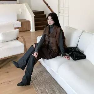 여성 핀턱 골덴 칠부 면원단 버뮤다팬츠