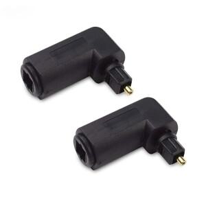 디지털 케이블 오디오 비디오 광 90도 어댑터 남성-여성 직각 Toslink