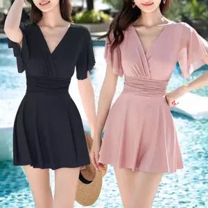 반팔 원피스수영복 체형 뱃살 커버 유교걸 수영복