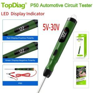 JDiag P50 자동차 회로 테스터 전원 프로브 키트 12V 디지털 디스플레이 부하 극성 전압  펜