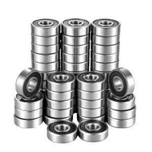 해미 50개 608-2r 볼 베어링 8x22x7mm, 3D 프린터, 스케이트보드, 전기 모터, 스쿠터용 이중 고무 밀폐 깊은