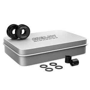 스케이트보드, 스쿠터 및 롤러 스케이트용 CREAJOY 608RS 베어링, 스페이서 와셔 포함 4팩(블랙+블랙)