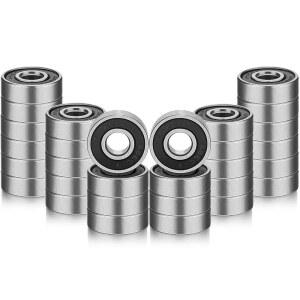 톤디아모 30개 608RS 베어링 벌크 스케이트보드 이중 고무 밀폐 딥 그루브 볼 액슬트리 인라인 스케이트 스쿠터 롤러 블레이드 8mm x 22mm 7mm