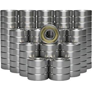 100 PCS 608-ZZ 볼 베어링 - 가구 휠, 스케이트보드, 인라인 스케이트, 스쿠터, 롤러 블레이드 스케이트용 이중 금속 밀폐 미니어처 딥 그루브 베어링(8mm x 22mm 7mm)