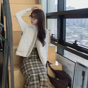 [하프클럽/옷자락]여성 일상용 울 퀼팅 조끼 베스트