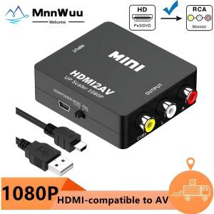 HDMI 호환 AV RCA 어댑터 변환기 HD 1080P CVSB LR 비디오 컴포지트 스케일러 PC HDTV 프로젝터