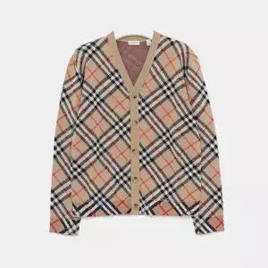 버버리키즈 샌드체크 울 V넥 남아 가디건 8104300/8A 10A
